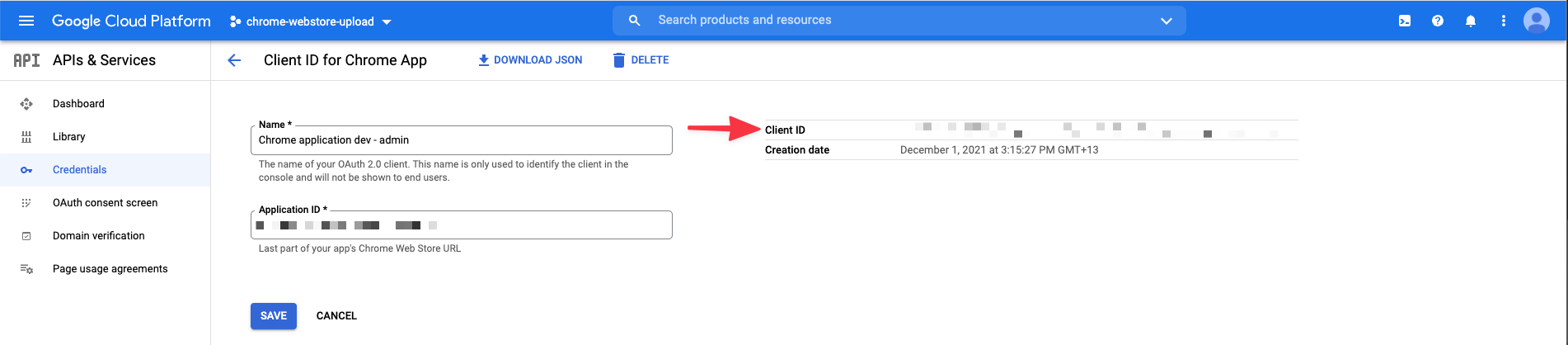 Application client ID